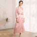 Color-Imitated Silk Pajamas Women Collared Long Robe Women Sexy Pajamas Bathrobe Homewear-Fancey Boutique
