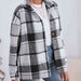 Color-Plaid Collared Neck Button Down Jacket-Fancey Boutique