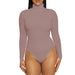 Color-Apricot-Autumn Winter Base Base Women Clothing Simple Turtleneck Long Sleeve Slim Bodysuit Bodysuit-Fancey Boutique