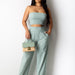 Color-Women Clothing Pleating Sexy Tube Top Two Piece Work Pant Vacation Summer-Fancey Boutique