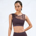 Color-Dark Purple Red-Sports Underwear Women Shockproof Push-up Mesh Backless Bra Women Quick Drying Fitness Yoga Wear Vest Summer Thin-Fancey Boutique