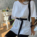 Color-Women Clothing Two-piece Set With Belt Solid Color Home Loose Sports Casual Set-Fancey Boutique