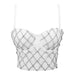 Color-Stage Padded Strap Vest Women Outer Wear Sexy Top Sexy Off The Shoulder Tide Beaded Performance Wear-Fancey Boutique