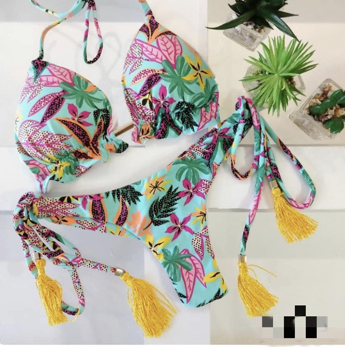 Color-Printed Split Bikini Women Swimsuit-Fancey Boutique