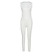 Color-White-Spring Women Sleeveless Slim High Top Sports Jumpsuit-Fancey Boutique