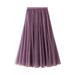 Color-Purple-Spring Swing Puffy Ankle Length Skirt High Waist Slim Fit Fairy Skirt Tulle Skirt A Line Skirt-Fancey Boutique