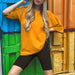 Color-Yellow and Black-Women Clothing Two-piece Set With Belt Solid Color Home Loose Sports Casual Set-Fancey Boutique