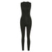 Color-Black-Spring Women Sleeveless Slim High Top Sports Jumpsuit-Fancey Boutique