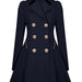 Color-Navy Blue-Slim Fit Mid Length Office Coat plus Size Women Spring Autumn Trench Coat-Fancey Boutique