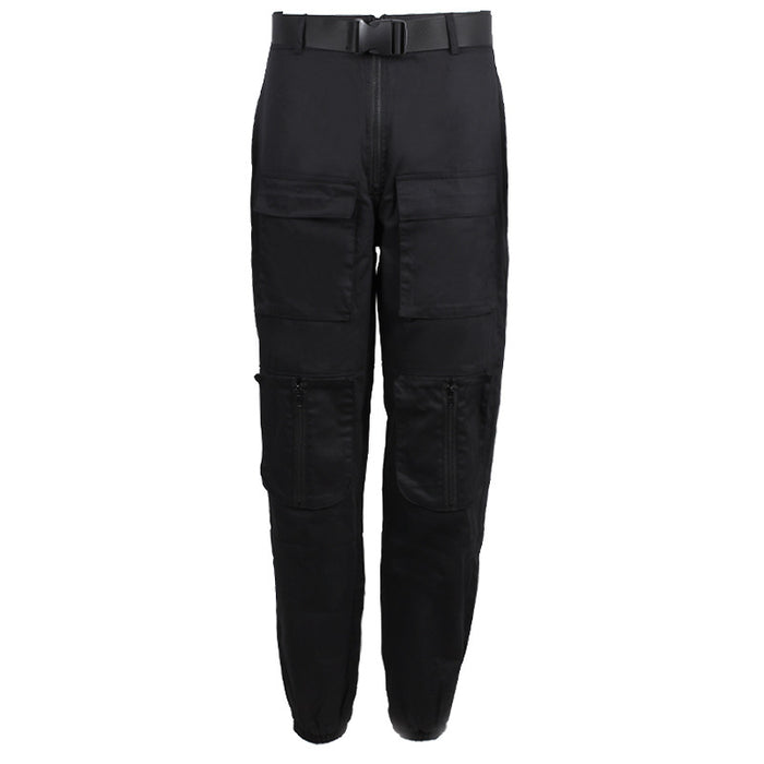 Color-Slim Slimming High Waist Pocket Zipper Casual Ankle Banded Working Pants Women-Fancey Boutique