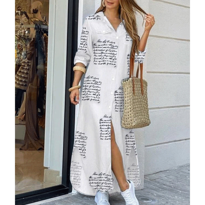 Color-Women Clothing Spring Summer Printed Sexy Shirt Dress-Fancey Boutique