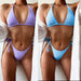 Color-Swimsuit Popular Solid Color Bikini Women Seperated Swimwear Triangle Bikini-Fancey Boutique