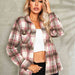 Color-Plaid Button Down Collared Jacket-Fancey Boutique