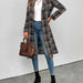 Color-S-Plaid Lapel Collar Trench Coat-Fancey Boutique