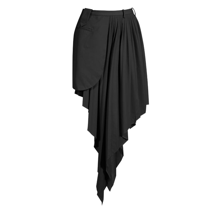 Color-Black Skirt-Jacket for Women Spring Autumn Asymmetric Short Skirt Fried Street Waist-Hugging Gas Field Blazer Suit-Fancey Boutique