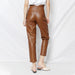 Color-British Straight Trendy Women Casual Pants Spring Sexy Petals High Waist Solid Color Straight Leather Pants-Fancey Boutique