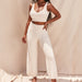Color-white-Casual Plush Sweater V-neck Cropped Vest Pants Two-piece Suit For Women Fluffy-Fancey Boutique