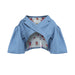 Color-Blue-Collar Stitching Floral Cloth Short Faux Cloak Short Blazer-Fancey Boutique