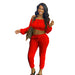 Color-Red-Women Clothing Long Sleeved Sports Suit Solid Color Elastic Waist Running Suit Autumn Winter-Fancey Boutique