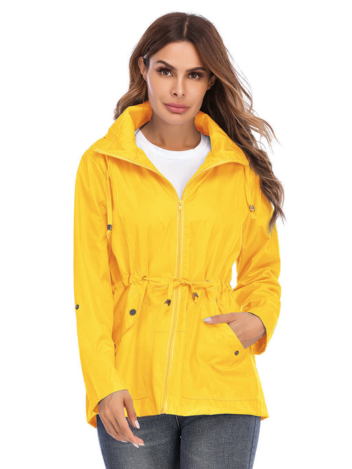 Color-Clothing Cinched Hoodie Breathable Mesh Outdoor Mountaineering Rain-Proof Coat-Fancey Boutique