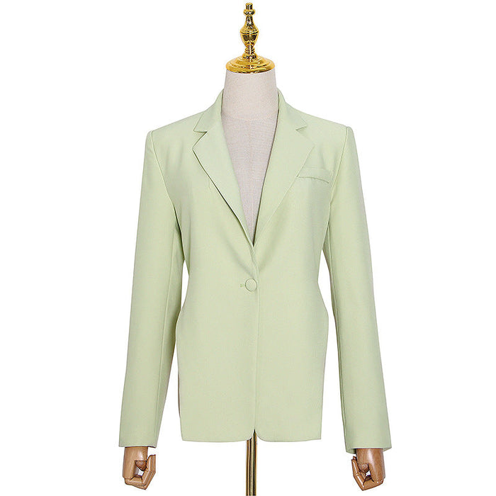 Color-Niche Autumn Sexy Bare Back Back Chain Design Waist-Tight Slimming Small Blazer Blazer-Fancey Boutique