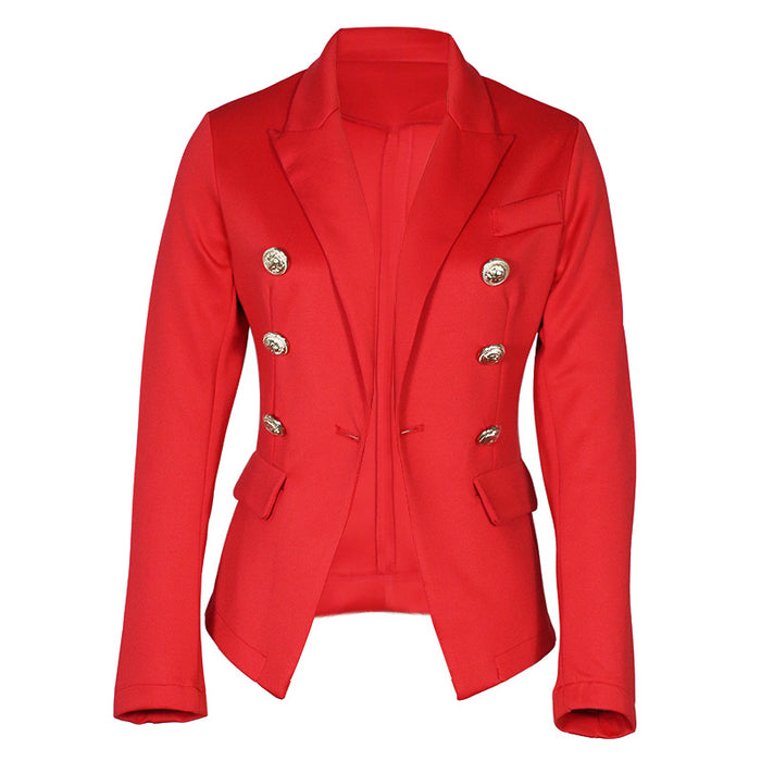 Color-Women Solid Color Fashionable Casual Short Blazer-Fancey Boutique