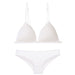 Color-White-Sexy Wireless Underwear Women Push up Bra Summer Thin French Beauty Back Camisole Front Buckle Bra Set-Fancey Boutique