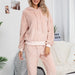 Color-Pink-Autumn Winter New Double-Sided Velvet Hooded Sweater Pajamas Casual Women Clothing Fashion Suit Women-Fancey Boutique