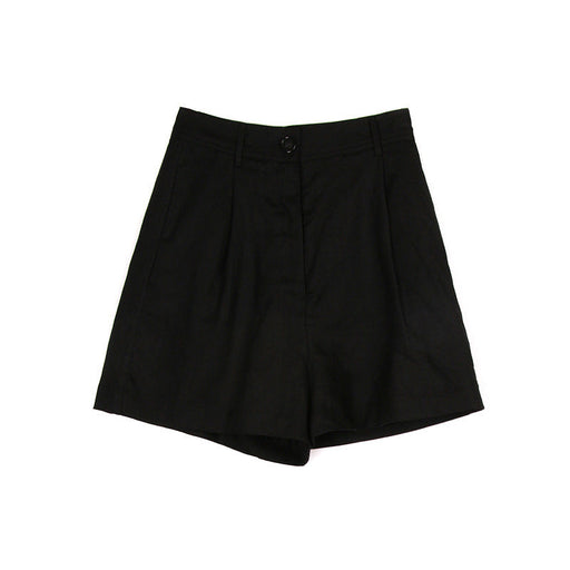 Color-Black-Cotton Linen Shorts Women Summer Slimming Linen Cotton Niche Breathable Wide Leg High Waist Casual Pants-Fancey Boutique