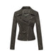 Color-Women Clothing Motorcycle Jacket Women Leather Top Short Slim Suede Leather Jacket Women-Fancey Boutique