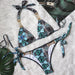 Color-Snake-Split-Swimsuit Snake Pattern Printed Sexy Halter Bikini Metal Accessories Swimwear-Fancey Boutique