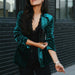 Color-Fall Women Clothing Coat Top Slim Fit Long Sleeve Pleuche Small Blazer-Fancey Boutique