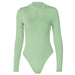 Color-Long-sleeve Zipper Slim Fit Slim Looking Base Bodysuit Autumn-Fancey Boutique