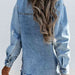 Color-Distressed Snap Down Denim Jacket-Fancey Boutique