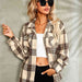 Color-Plaid Button Down Collared Jacket-Fancey Boutique