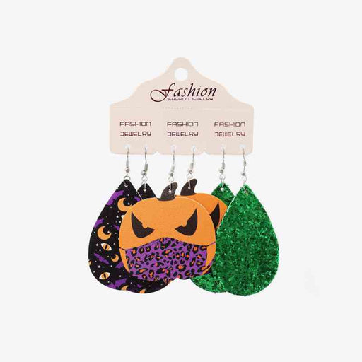Color-Teardrop Shape Halloween Theme Dangle Earrings-Fancey Boutique