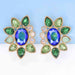 Color-Geometrical Shape Glass Stone Dangle Earrings-Fancey Boutique