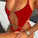 Color-Chain Bikini Sexy Hollow Out Cutout Backless One Piece Swimsuit-Fancey Boutique