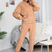 Color-camel-Autumn Winter New Double-Sided Velvet Hooded Sweater Pajamas Casual Women Clothing Fashion Suit Women-Fancey Boutique