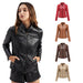 Color-New Women Leather Clothing Women Spring Autumn Thin Motorcycle Clothing Size Leather Coat Short Chic Women Jacket-Fancey Boutique