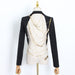 Color-Niche Autumn Sexy Bare Back Back Chain Design Waist-Tight Slimming Small Blazer Blazer-Fancey Boutique