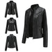Color-New Women Leather Clothing Women Spring Autumn Thin Motorcycle Clothing Size Leather Coat Short Chic Women Jacket-Fancey Boutique