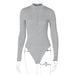 Color-Gray-Long-sleeve Zipper Slim Fit Slim Looking Base Bodysuit Autumn-Fancey Boutique