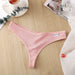 Color-Pink-Women T Back Briefs Cotton Sexy Low Waist Panties High Slit Briefs-Fancey Boutique
