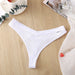 Color-White-Women T Back Briefs Cotton Sexy Low Waist Panties High Slit Briefs-Fancey Boutique