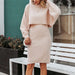 Color-Knitted Dress Two Piece Set Autumn Winter Solid Color Pullover Sweater Women-Fancey Boutique