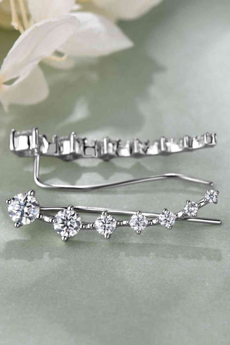 Color-1.9 Carat Moissanite 925 Sterling Silver Earrings-Fancey Boutique