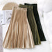 Color-High Waist Satin Metallic Pleated Skirt Spring Summer Women Retro Mid-Length Slimming A- line Skirt-Fancey Boutique