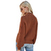 Color-Autumn Winter Solid Color Twisted Mock Neck Sweater Sweater Long Sleeve Pullover Sweater-Fancey Boutique
