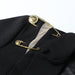 Color-Coat Women Spring Shoulder Mesh Stitching Decorative Pin Slim Fit Long Sleeve-Fancey Boutique